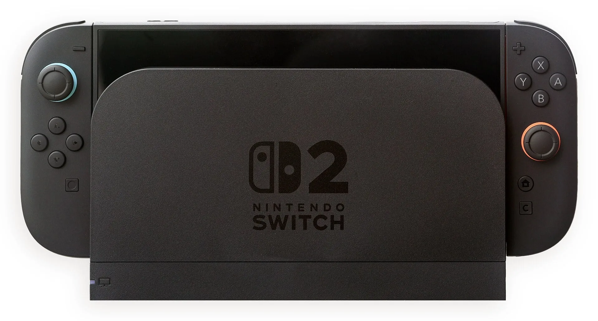 Nintendo Switch 2 console shown in its docking station