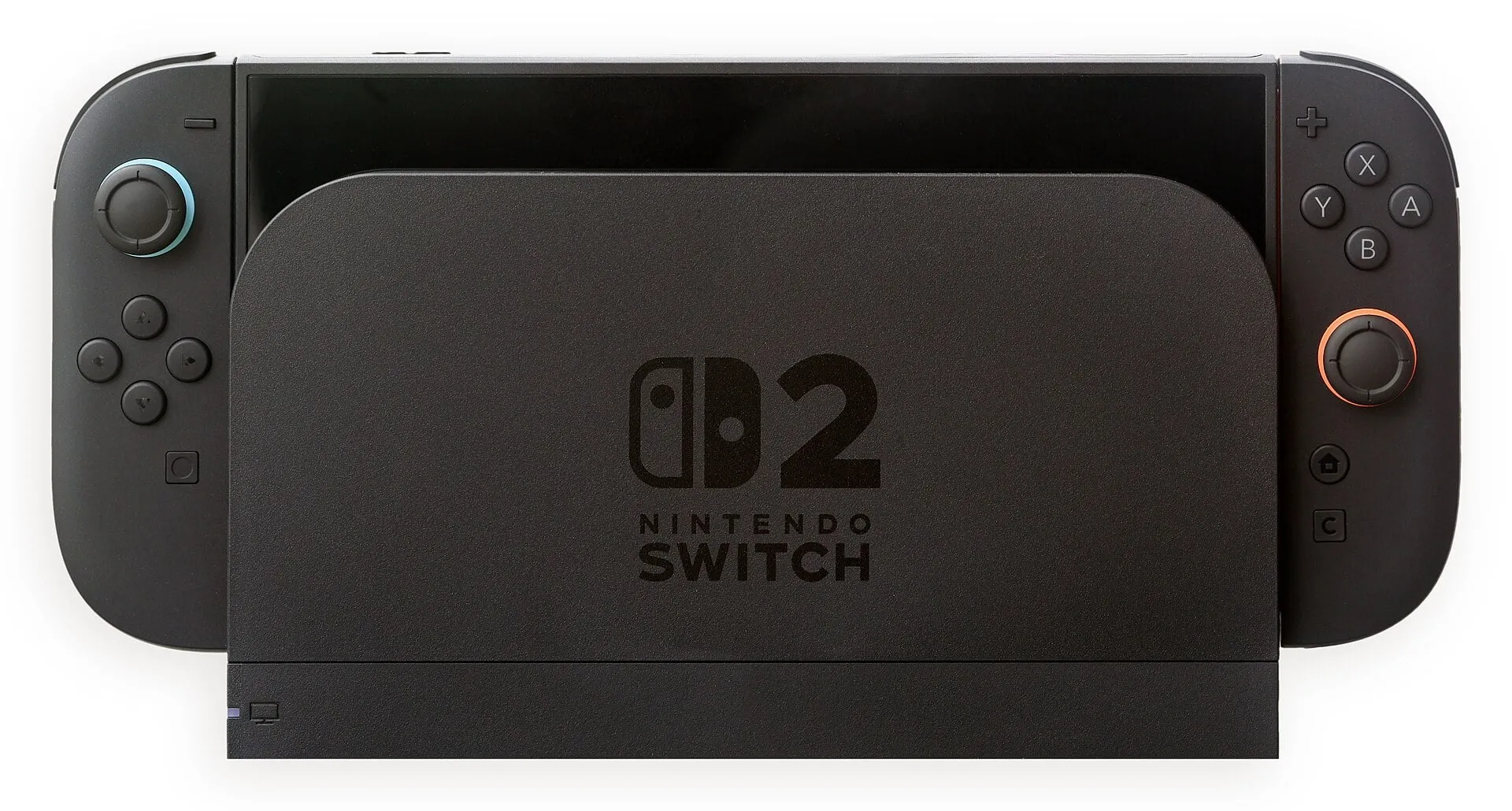 Nintendo Switch 2 console seated in its dock